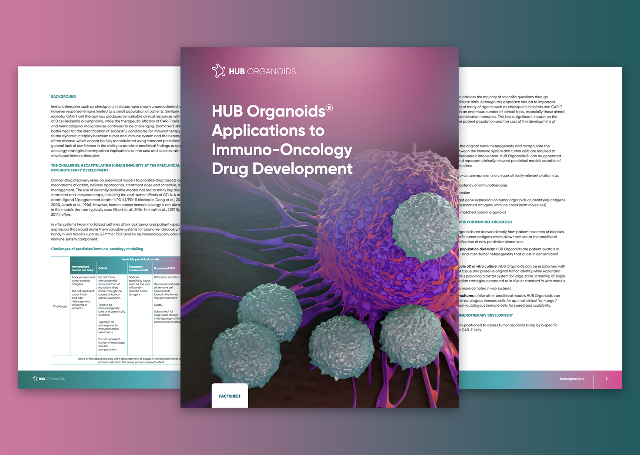 Application of HUB Organoids in immuno-oncology drug development