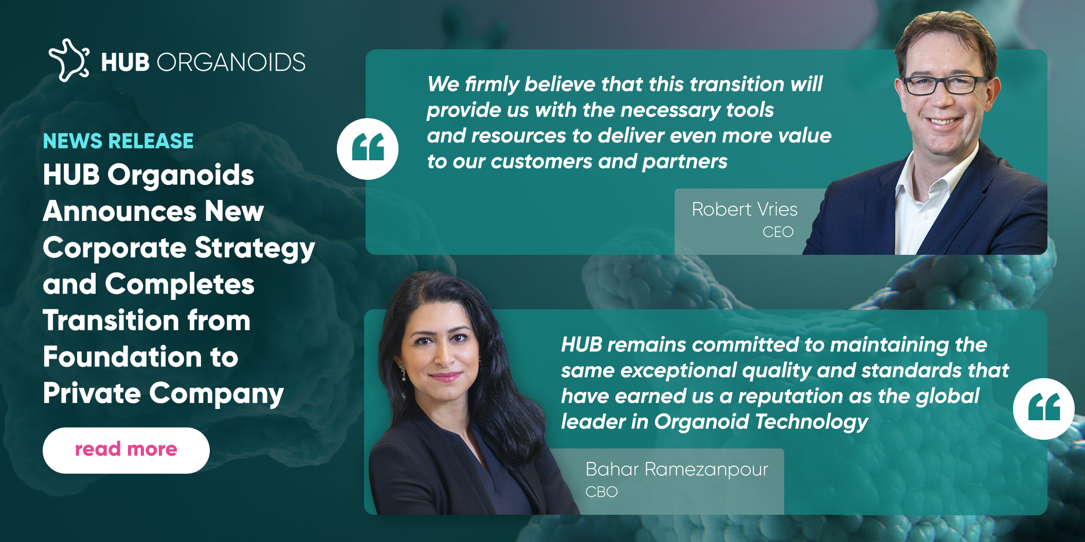 HUB Organoids Announces New Corporate Strategy and Completes Transition from Foundation to Private Company